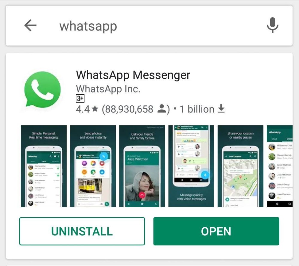 whatsapp google play screenshot