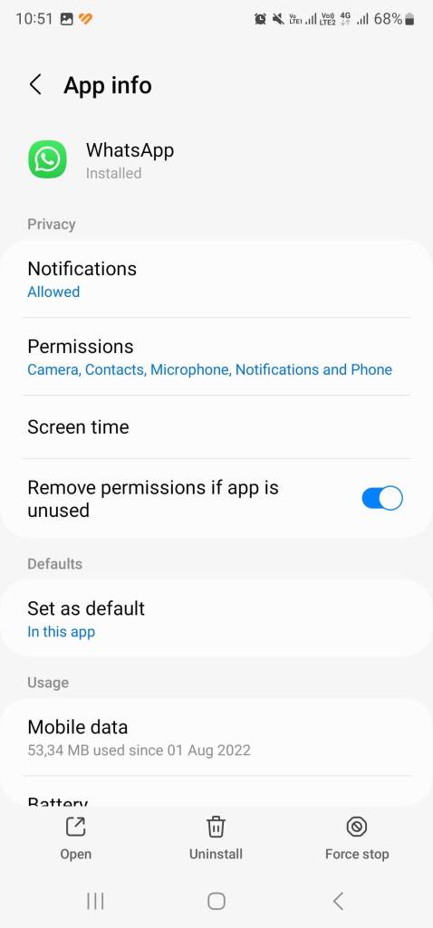 whatsapp app info