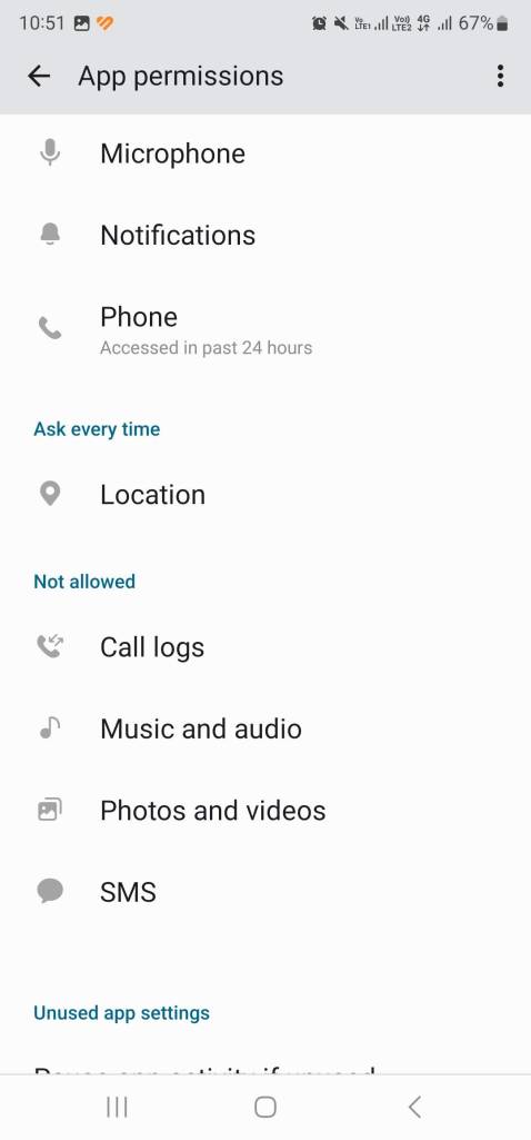 whatsapp app permissions for photo and video