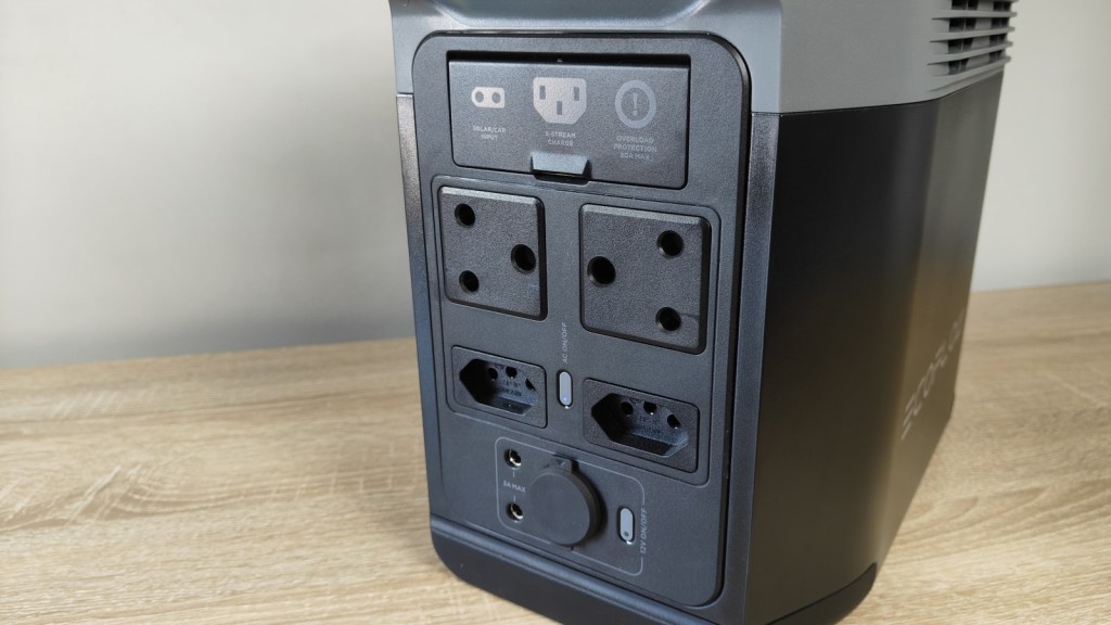 ports on the back of the delta 2 portable power station
