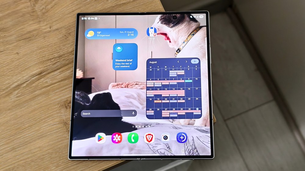 samsung galaxy fold 7 opened on a table